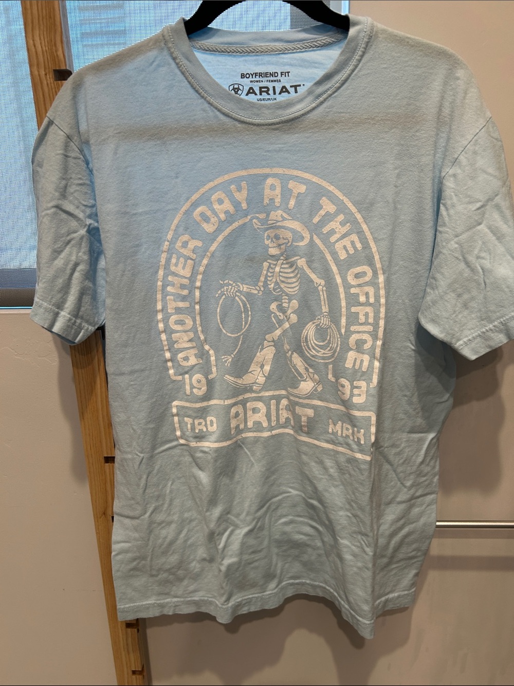 Ariat Light Blue Short Sleeve Tee with White Graphic
